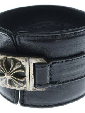 Chrome Hearts Harness Clasp Wide Leather Bracelet